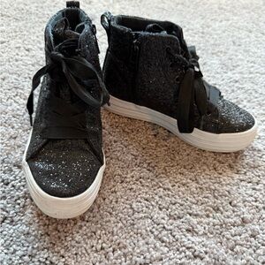 Keds Black Sparkle High-Top Sneakers